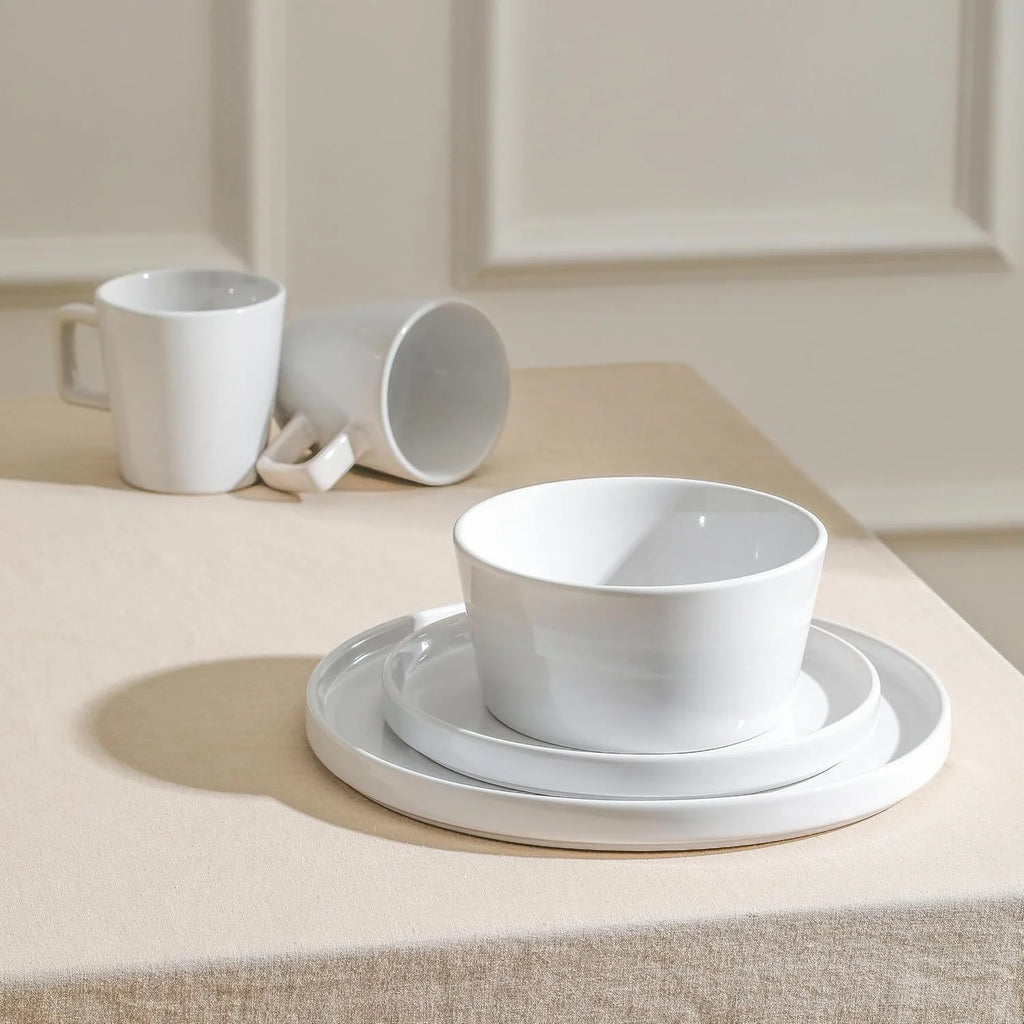 Black 16-piece and 4-piece Tableware Set for Four People Ceramic Plates for Wedding Parties