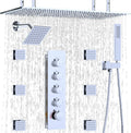 Dual Shower System 15.7x31.5" Rainfall Chrome Rain Shower Handheld Brass 6" Shower Heads Featuring 6pcs Body Jets Soft Spray