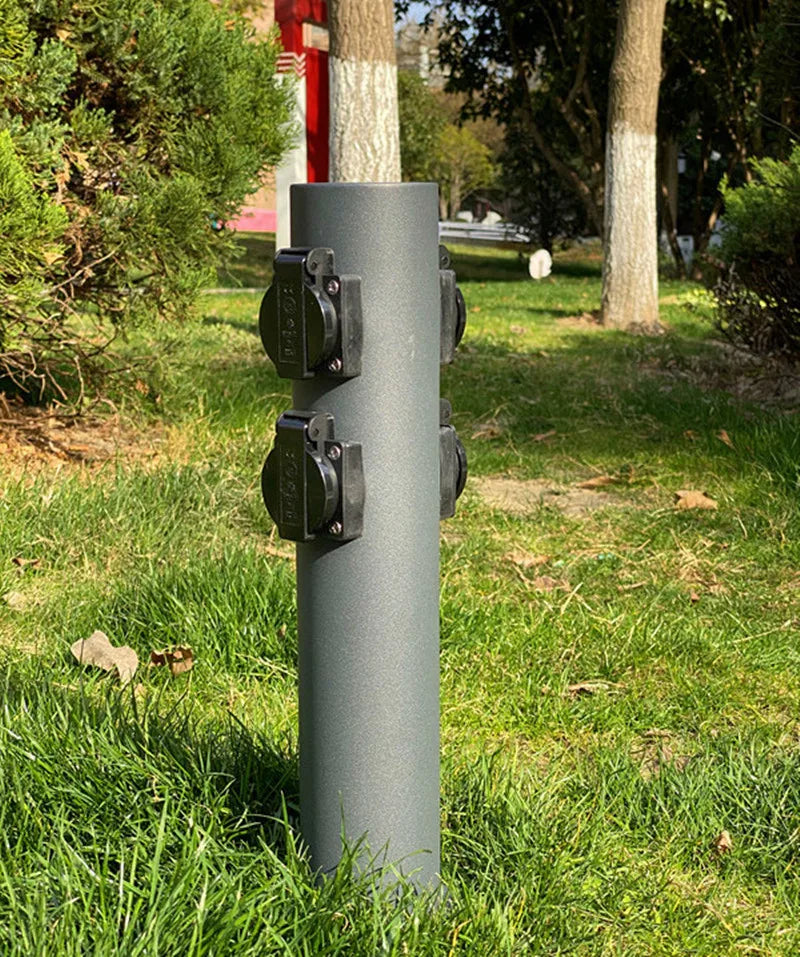 Outdoor Garden Socket 4-Way EU Sockets Waterproof Energy Column Multi-socket Spike for Garden décor Lawn Mower Electrical outlet