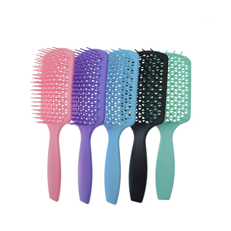 High Quality Customized Logo ABS Paddle Type Wet Vent Shower Detangling Hair Brush Plastic for Spherical Comb Hair Massage Comb