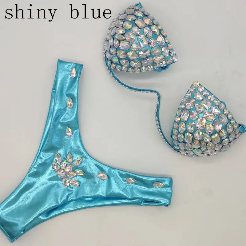 2020 10colors diamond bikini crystal bikini swimwear plus  sizes bikini rhinestone bikini swimsuit sexy  beachwear biquini