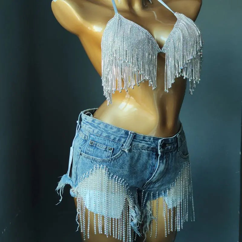 newest 2022 crystal bikini diamond swimwear biquini diamond bikini beachwear popular swim suit  rhinestone swimsuits bikini