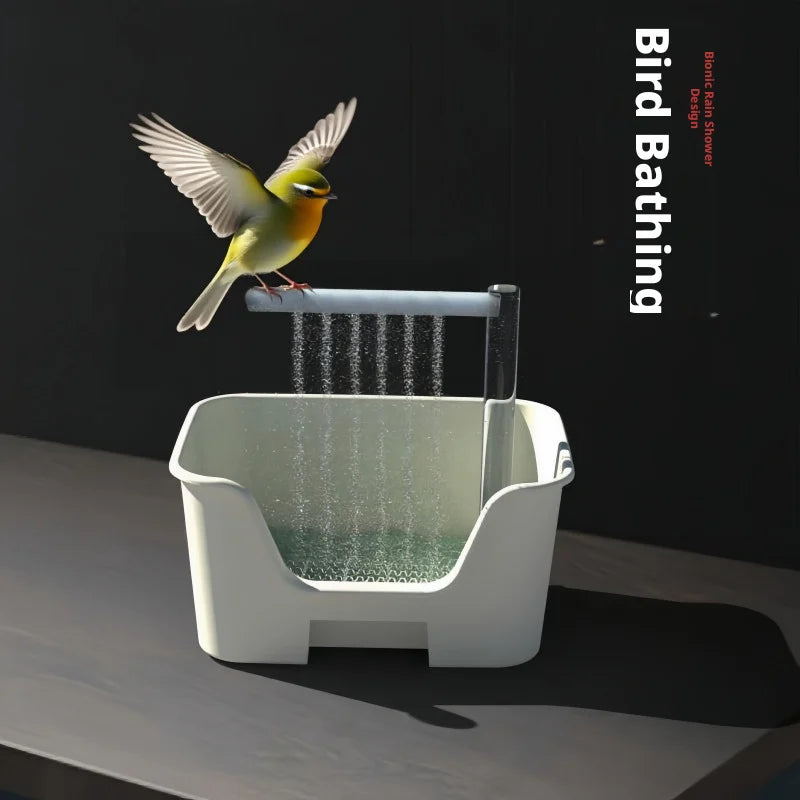 Custom Automatic Recirculating Bird Bath Tub, Electric Water Shower for Parrot Budgie Cockatiel