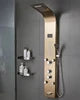 YF Luxury Brushed Champagne Gold Shower Panel System Stainless Steel Wall Mounted Rain Massage Jet Ceramic Valve Brass Hotels