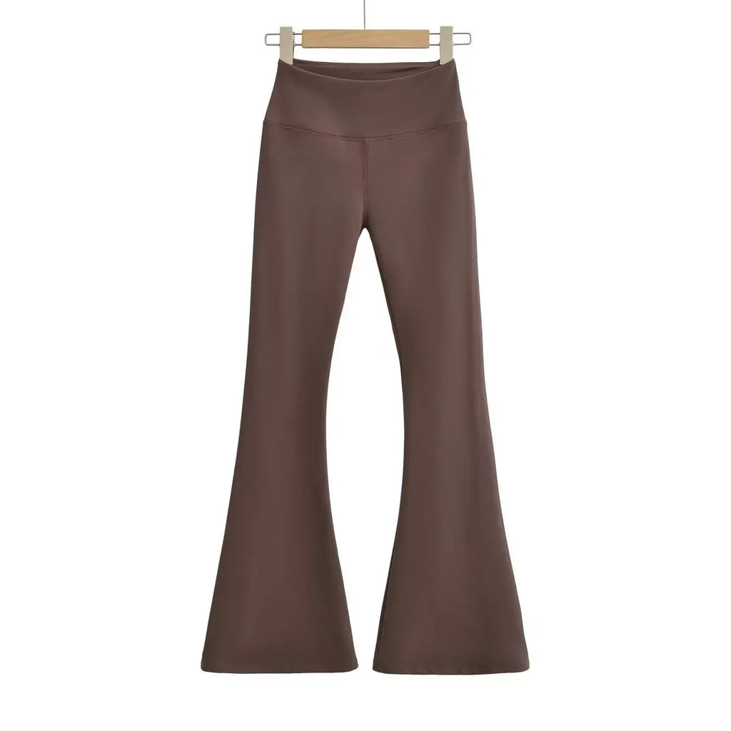 High Wide Waistband Warm Fleece Fully Stretchy Soft Flare Legging Pants Women's Yoga  Sweat Pant