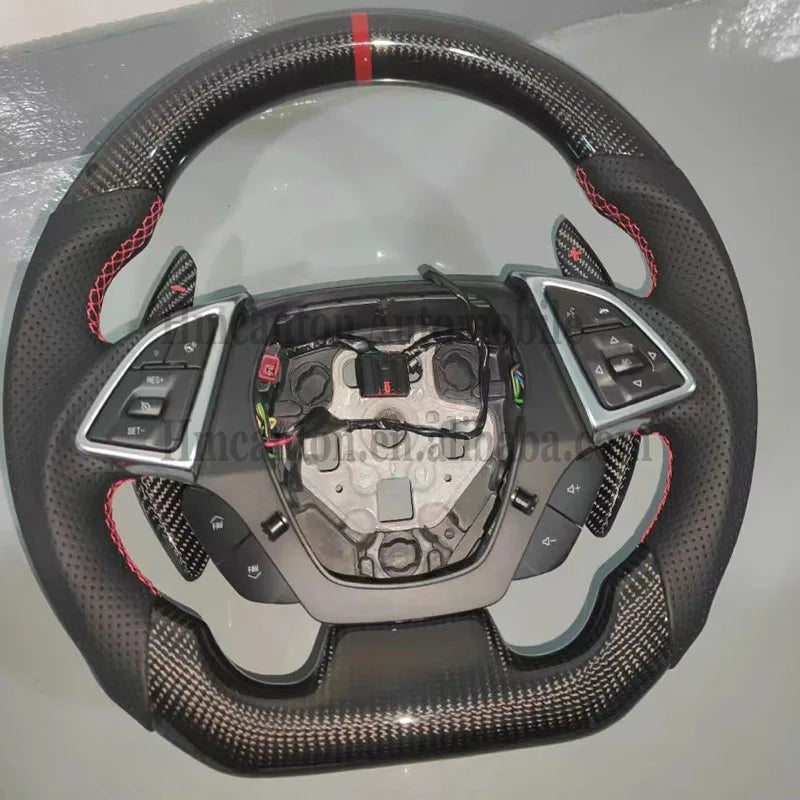 Wholesale New Products Perforated Leather Carbon Fiber Steering Wheel for Chevrolet Camaro Car Steering Wheel