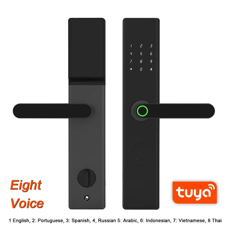 Smart Security Electric Electronic Handle Cerraduras Inteligentes Tuya Wifi Keys Fingerprint Digital Smart Door Lock for Home