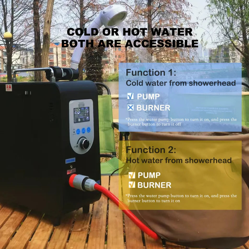 Outdoor Camping Heating Portable Shower Wholesale Portable Shower with Heating Function Tankless Heat Pump Gas Water Heater