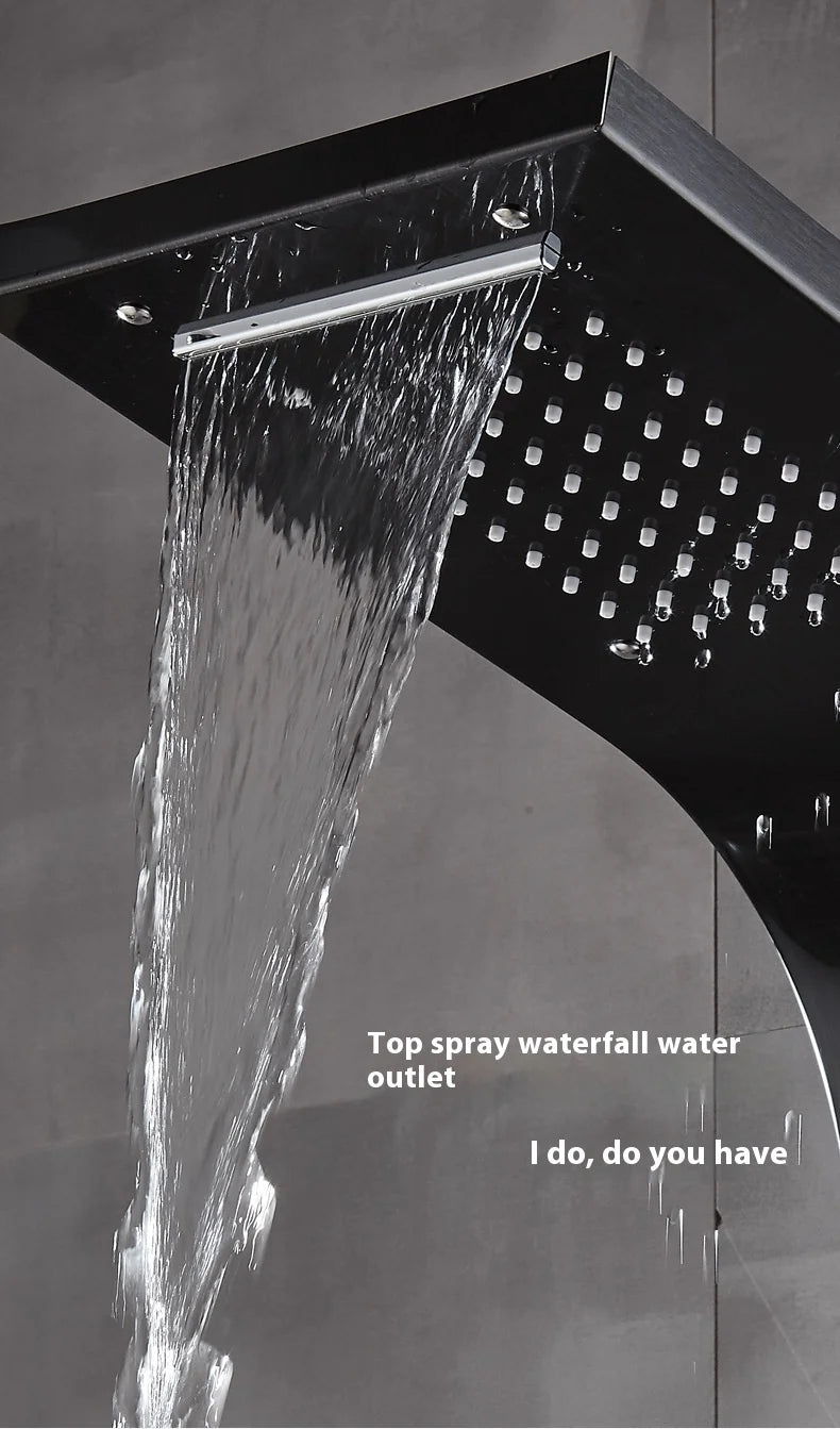European Gold 304 Stainless Steel Intelligent Digital Display Shower Screen Brushed Finish Ceramic Direct Bathroom Faucets