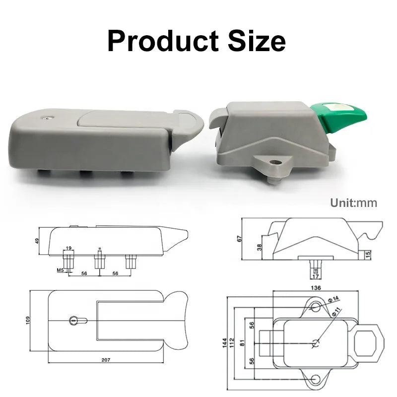 4100 4200 Cold Room Freezer Door Lock Handle Latch Hinge ABS Material Window & Door Handles