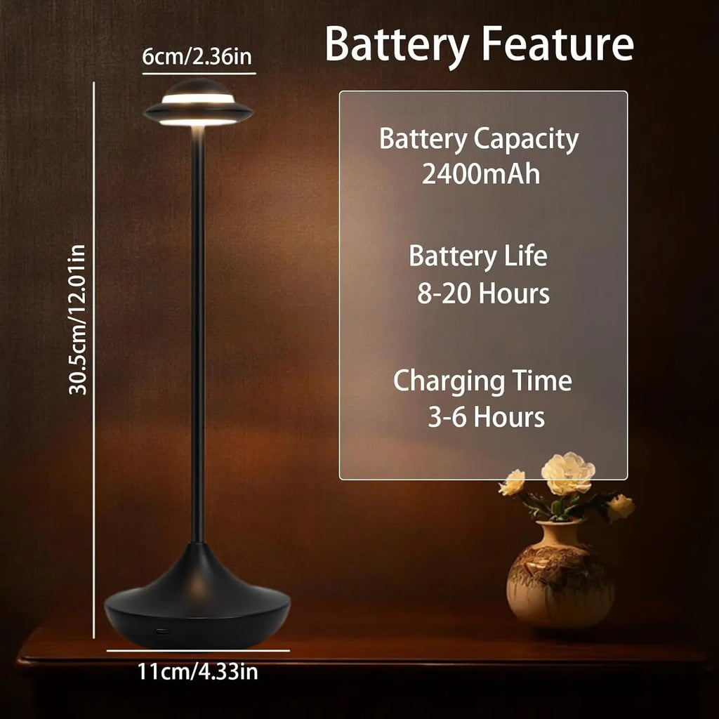 Portable Cordless Table Touch LED Rechargeable Battery Dimmable Warm White Light Restaurant Dining Hotel Bar Living Room Lamp