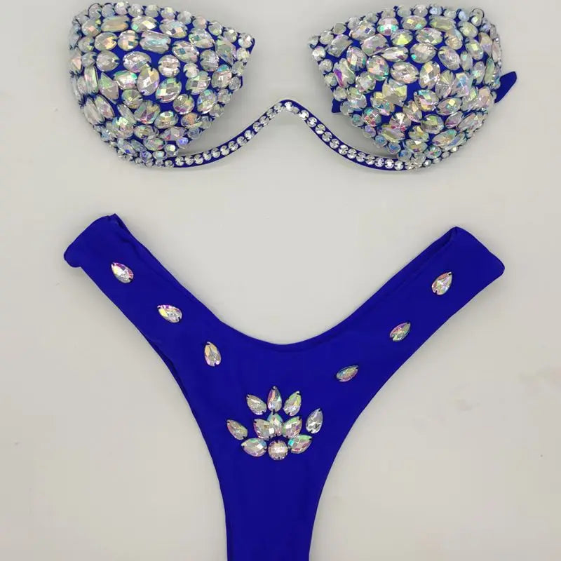 2020 10colors diamond bikini crystal bikini swimwear plus  sizes bikini rhinestone bikini swimsuit sexy  beachwear biquini