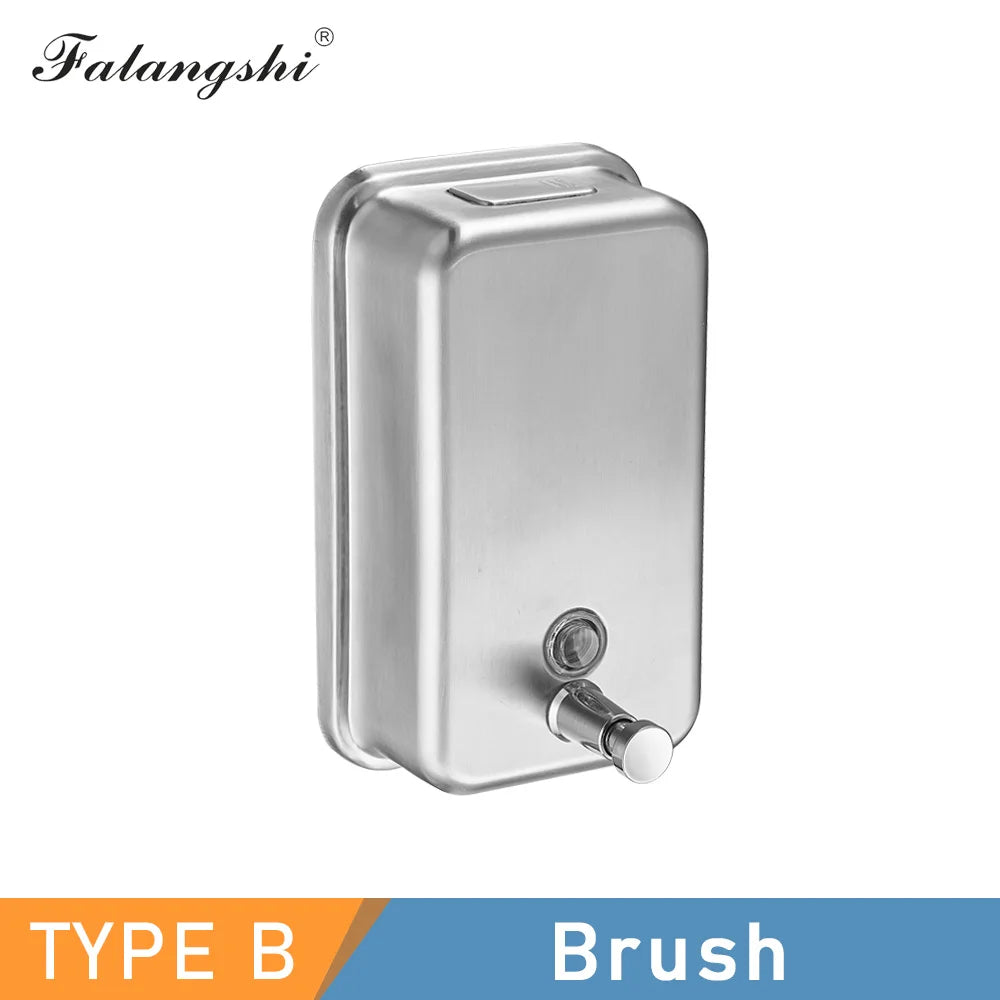 1200ml Liquid Soap Dispenser Wall Mount Manual Bathroom Soap Pump Stainless Steel Hand Soap Shampoo Dispenser WB8608