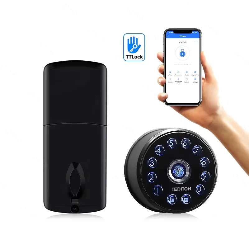Tediton Smart Lock TTLock New Design Serrure Intelligent Deadbolt Fingerprint Door Lock
