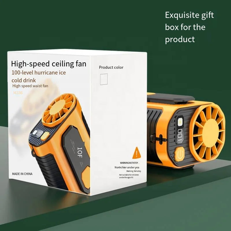 2026 Mini Air Cooler Fan Handheld USB/Battery 5000mAh Wearable Light 3-Speed Touch Control Brushless Motor Household Outdoor