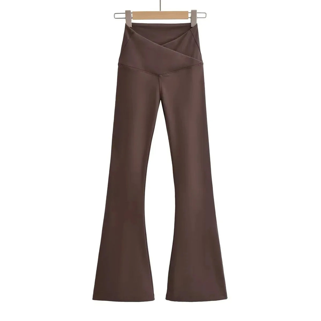 Women V Cut Stretchy Thick Comfortable Soft Quick Dry Fleece Yoga Pants
