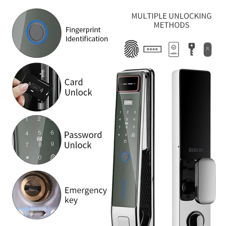 Factory Price Home Security Fingerprint Lock WIFI Door Tuya Zigbee Digital Biometric RFID IC Smart Door Lock With Doorbell
