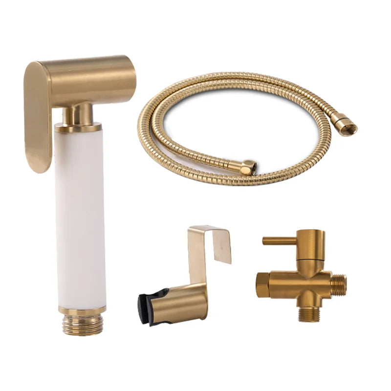 Watermark SUS304 Hand Sprayer Silicone Sleeve 1.2m Shower Hose 1/2\" Fx1/2\" Mx2 T-Valve Backflow Preventer for Bathroom Use