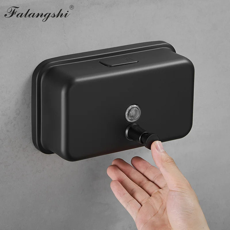 1200ml Liquid Soap Dispenser Wall Mount Manual Bathroom Soap Pump Stainless Steel Hand Soap Shampoo Dispenser WB8608
