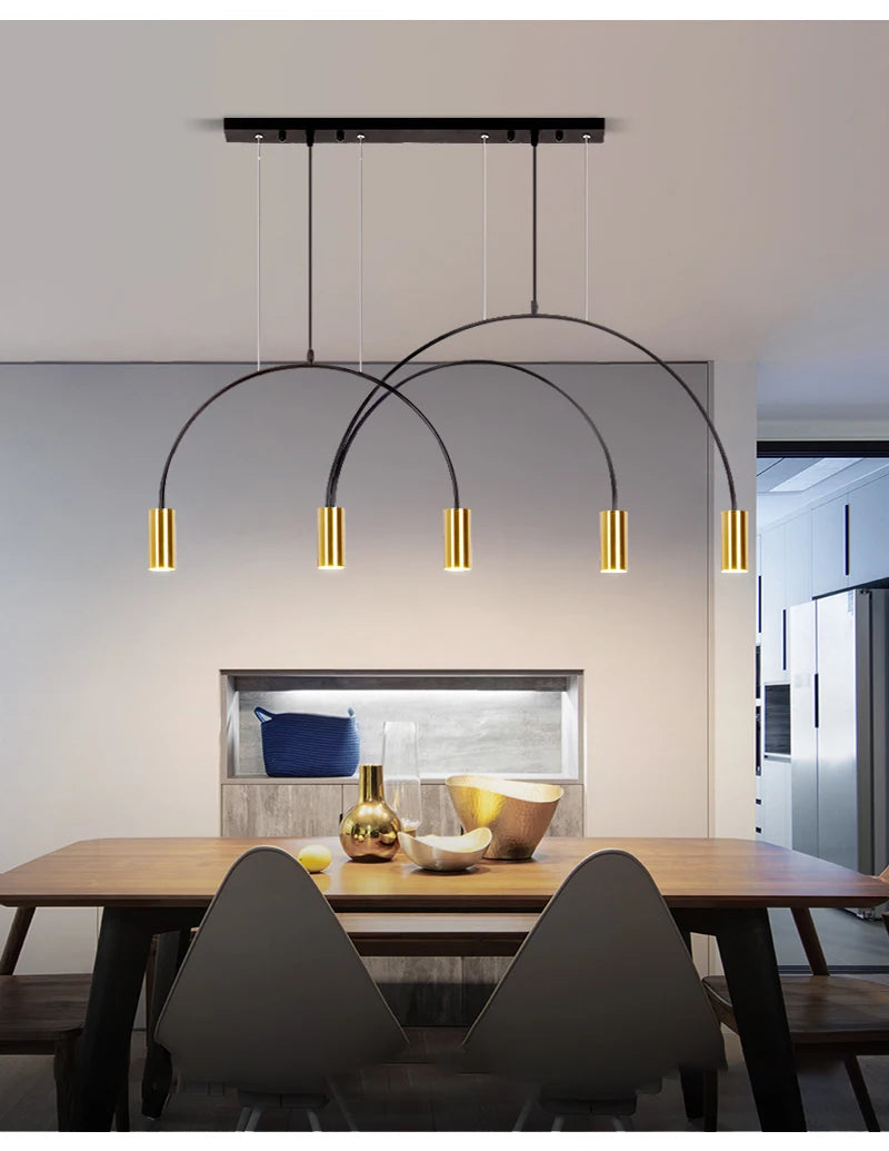 2021 New Restaurant Chandelier Light Luxury Nordic Dining Living Room Table Bar Minimalist Chandelier Simple Modern Light