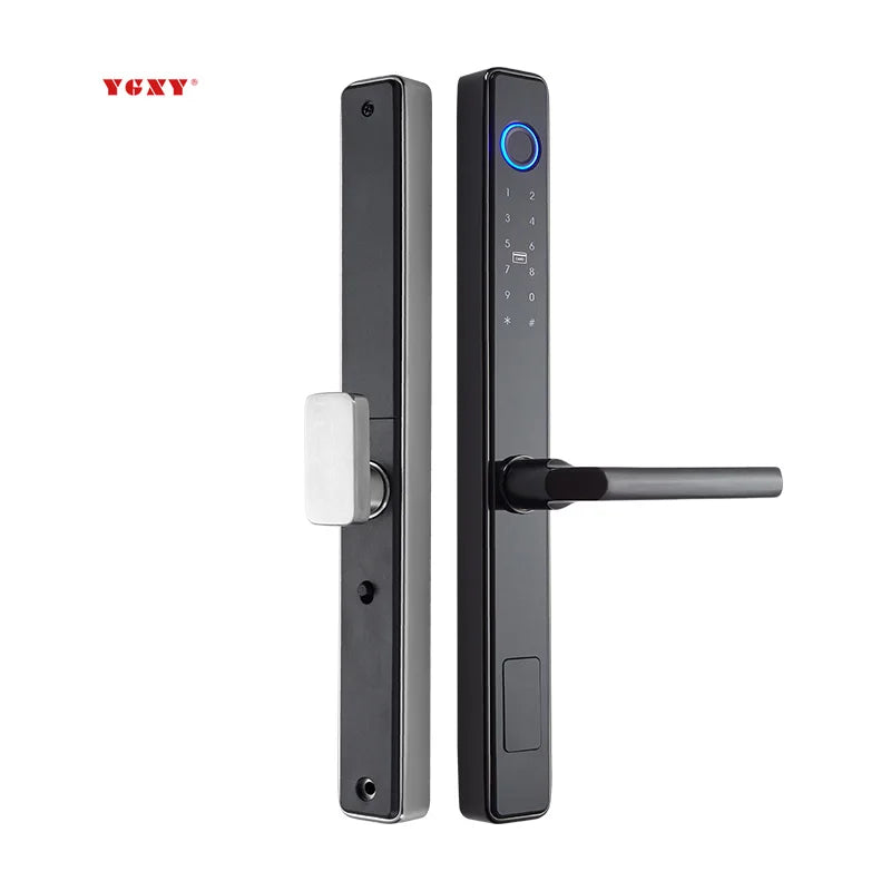 Stainless Steel European Standard Smart Lock Outdoor Waterproof Fingerprint Lock Narrow Frame Door Aluminium Alloy Door Lock