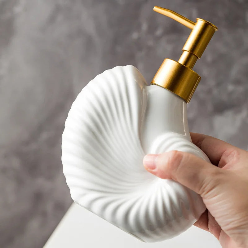 Minimalist Nordic Style Ceramic Dispensing Bottle for Hand Soap Shower Gel or Shampoo Hotel Bathroom Set Supplies