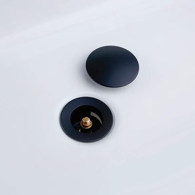 Bathroom Basin Gunmetal Pop-Up Drain Waste Stopper Sink Accessories Solid Support Round Bathtub Brass Flush Drain
