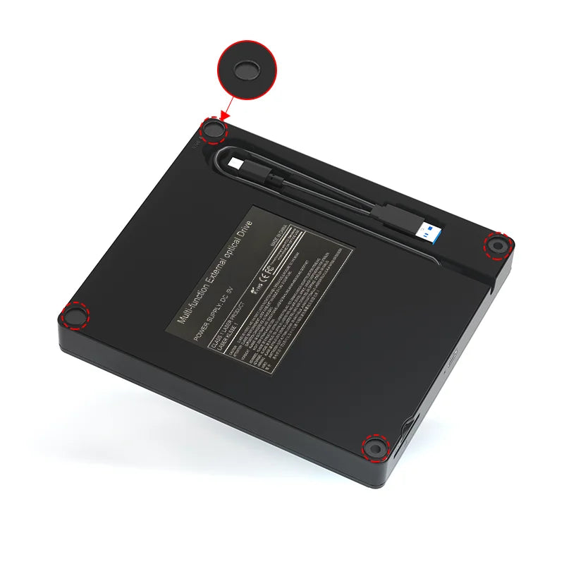 Multifunctional External Optical Drive DVD Burner 7-in-1 USB30 Type-C for Laptop with DVD 8X/CD 24X Speed