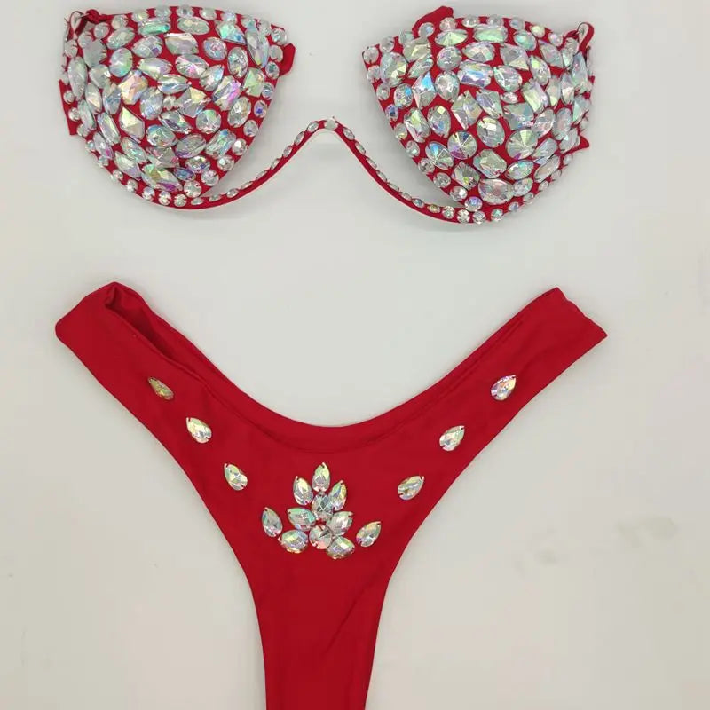 2020 10colors diamond bikini crystal bikini swimwear plus  sizes bikini rhinestone bikini swimsuit sexy  beachwear biquini