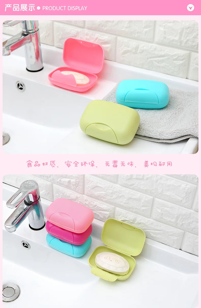 Plastic Travel Soap Box Dish Plate Case Case Holder Container Wash Shower Home Shower Bathroom Sealed Soap Case