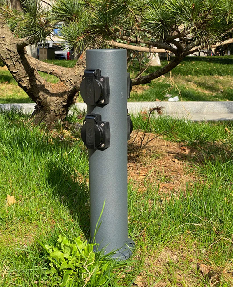 Outdoor Garden Socket 4-Way EU Sockets Waterproof Energy Column Multi-socket Spike for Garden décor Lawn Mower Electrical outlet