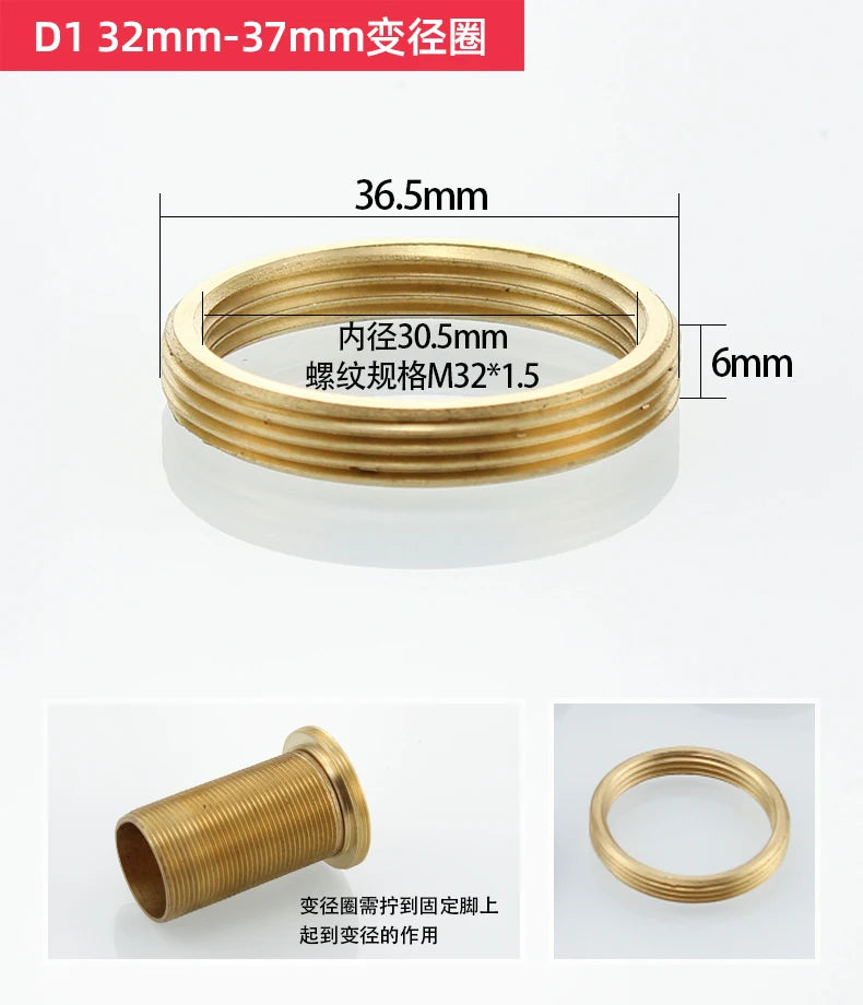 Copper kitchen sink hot and cold faucet accessories base fixed foot screw nut 30 plus filament