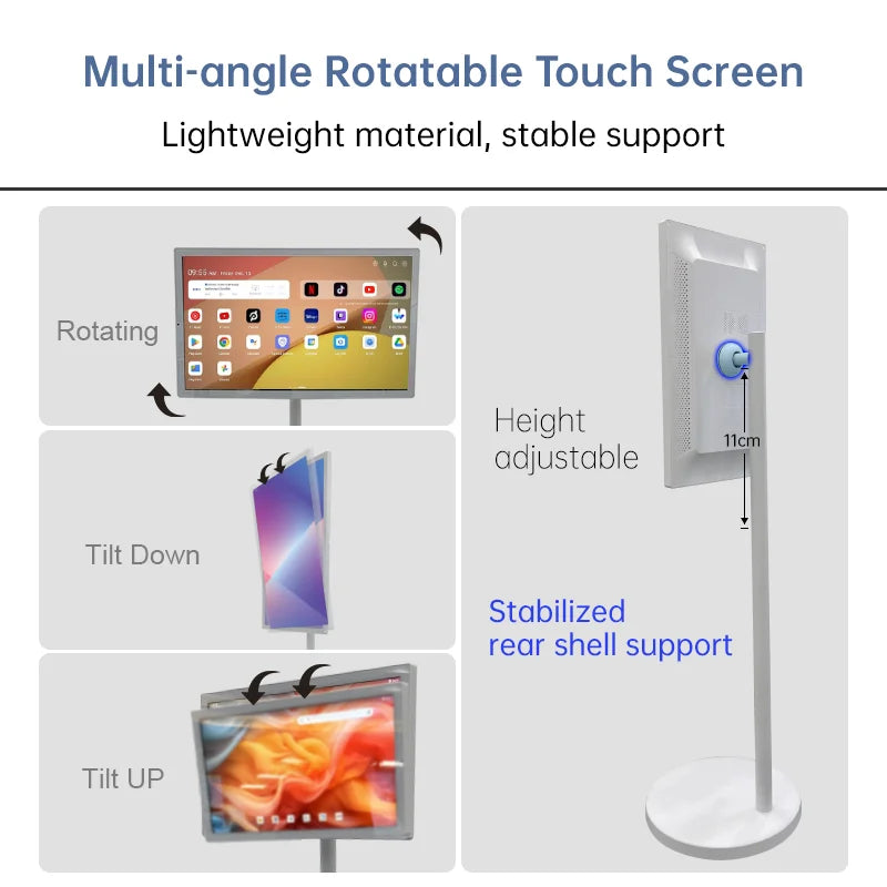 Floor Standing Portable Mobile TV 21.5 Touch Screen Bestie Tv Smart Television Android 1080p JCPC Live Streaming Machine