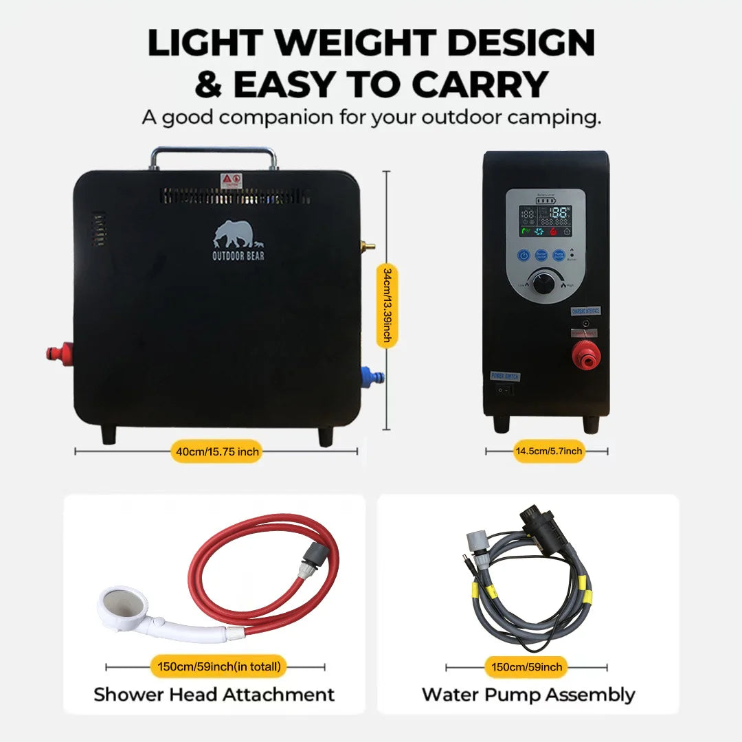 Outdoor Camping Heating Portable Shower Wholesale Portable Shower with Heating Function Tankless Heat Pump Gas Water Heater