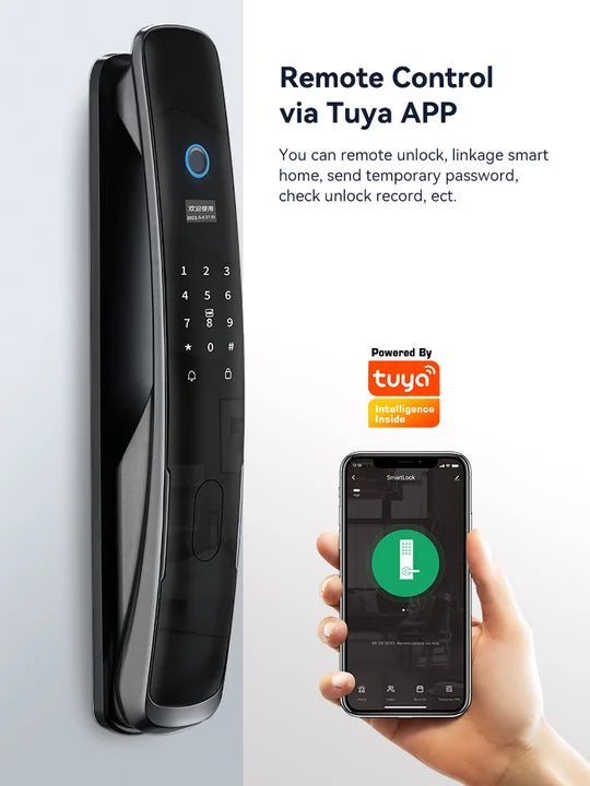 Handaily Security Wifi Tuya App Temporary Password RFID Card  Electronic Digital Fingerprint Smart Door Lock
