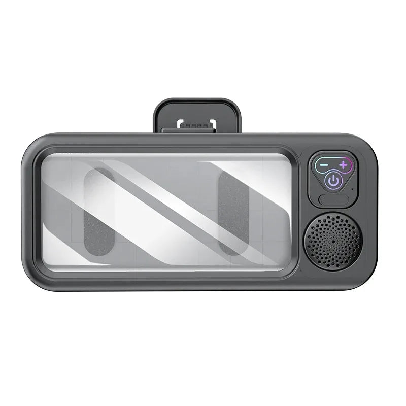 Waterproof BT  Speaker Mobile Phone Case Holder Anti-Fog Touch Screen 360 Rotation for Shower Bathroom  Kitchen Swim Universal