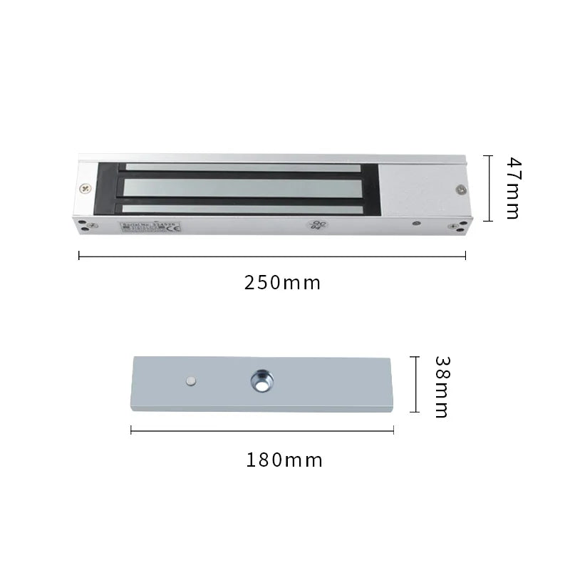 280KG 600Lbs Holding Force Magnetic Door Lock Access Control DC 12V Single Door Smart Magnetic Electric Lock for Sliding Door
