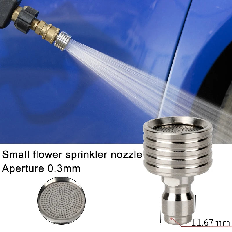 1/4  Quick Plug Stainless Steel Car Washing Fitting Nozzle High Pressure Spray Shower Nozzle  for Flower Garden Watering