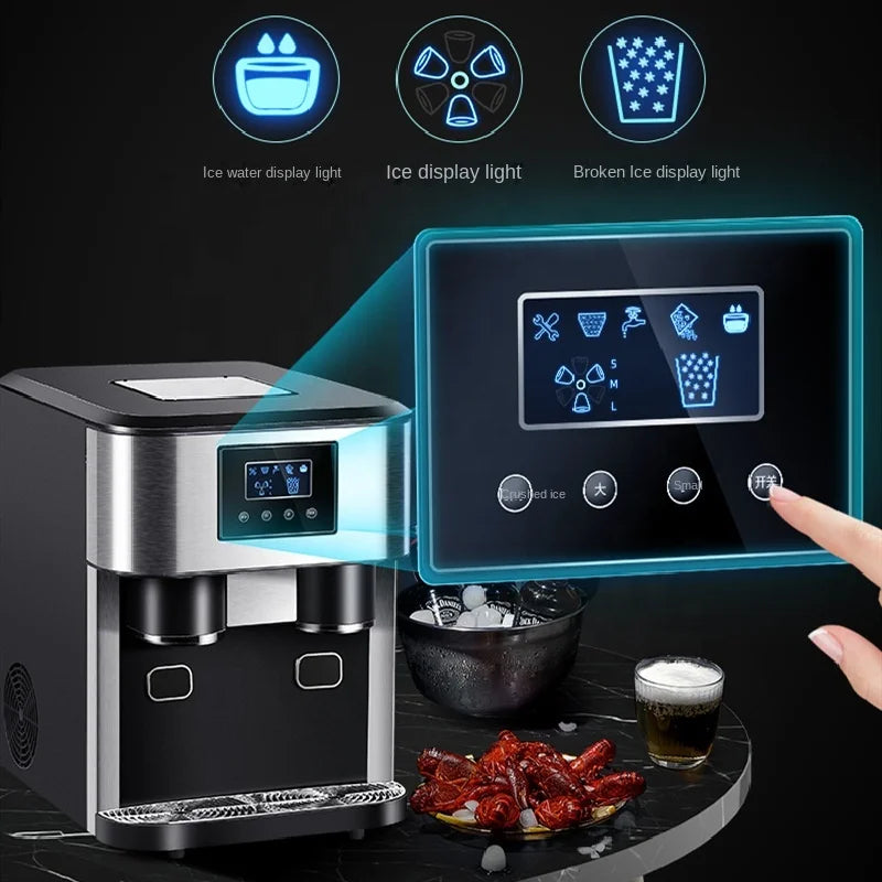 Energy Saving 17kg/24h 3in1 Multi-functional Electric Water Cooling Crushed Bullet Ice Maker Machine for Home Use