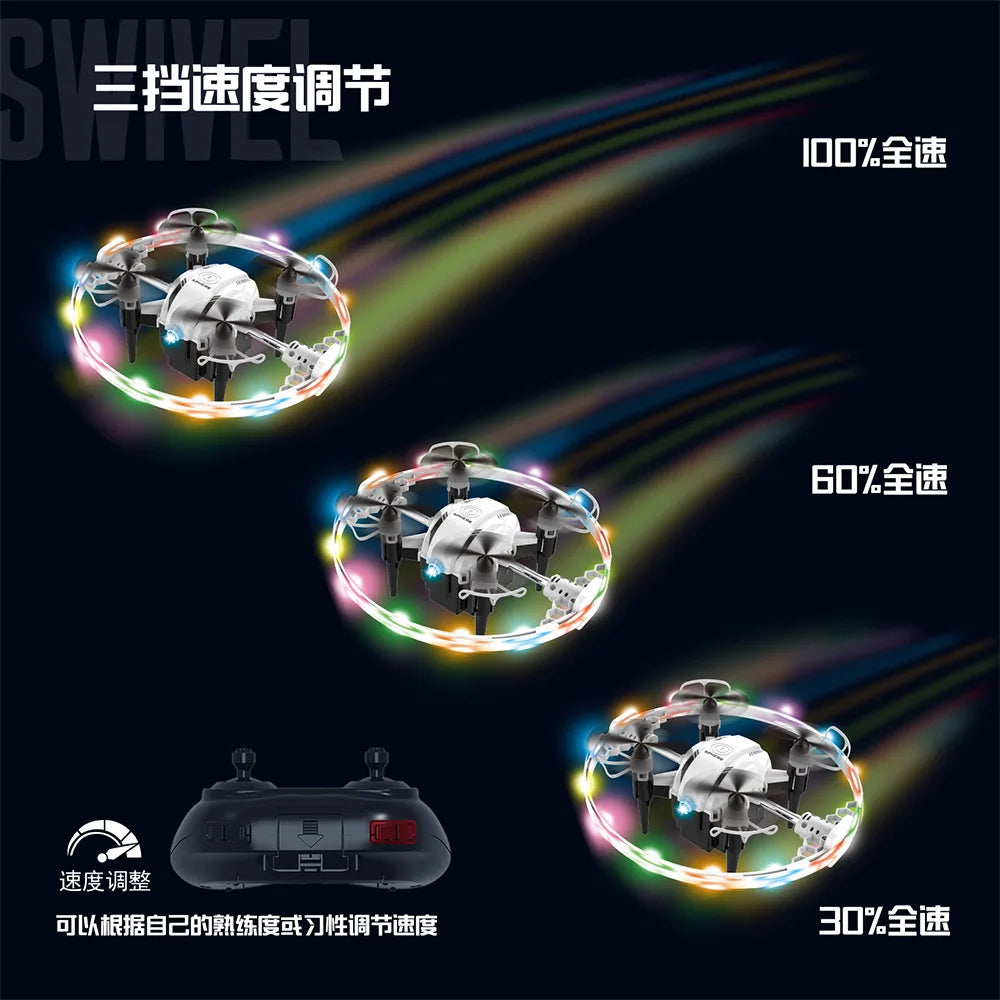 Cross-Border T25 Mini RGB Stunt Light Plastic Children's Drone 360-Degree Flip Flight Remote-Controlled Toy Aircraft