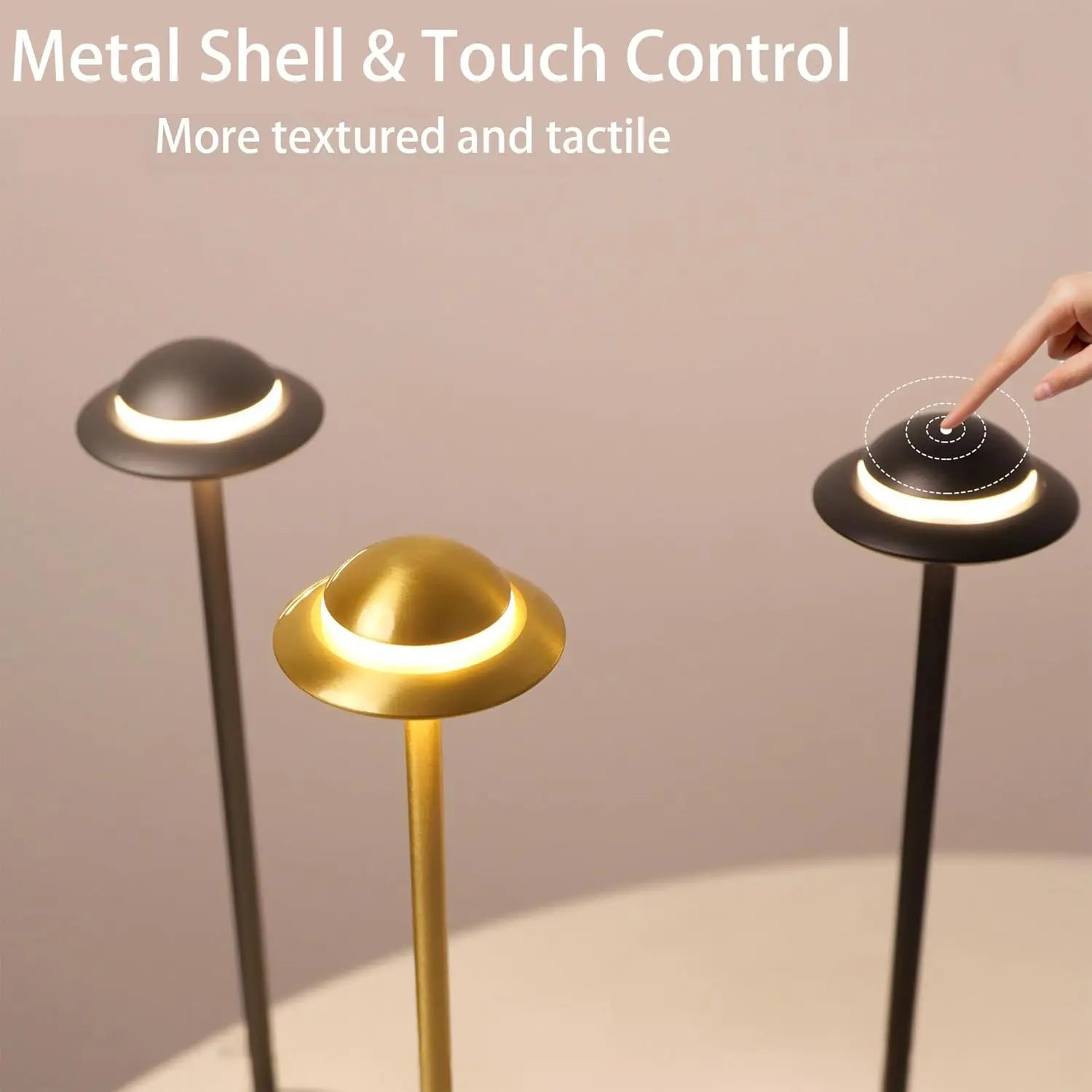 Portable Cordless Table Touch LED Rechargeable Battery Dimmable Warm White Light Restaurant Dining Hotel Bar Living Room Lamp