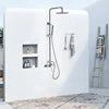 Wall Mounted Outdoor Shower Set Mixer System Brushed Gold Brass Dual Handle 10 Inches Rainfall Shower for Pool