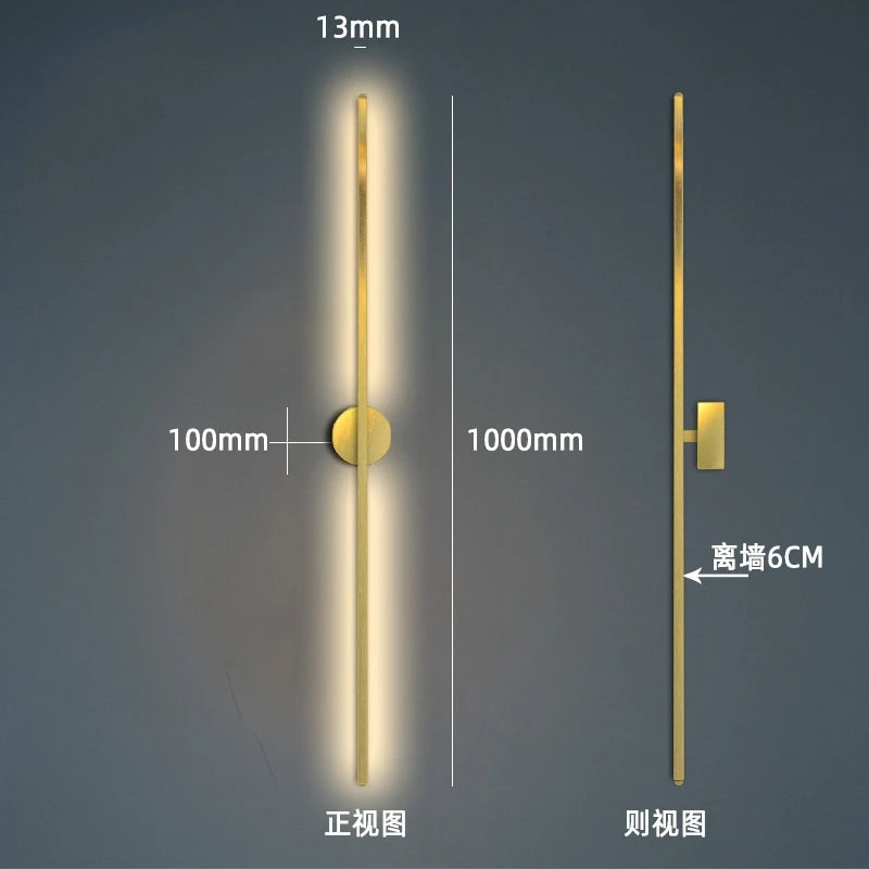 Modern Simple Line Wall Lamps Nordic Living Room Luxury Wall Decor Led Wall Light Creative Aisle Rotating Lam Wall Sconce Lights