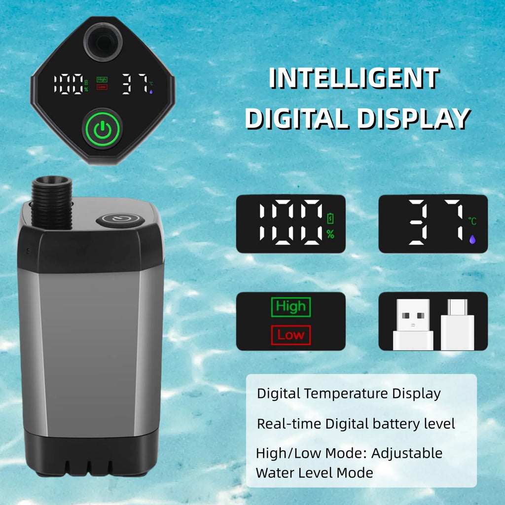 New Design USB Rechargeable 6000mAh Outdoor Hand Portable Pressurized Outdoor Camping Electric Shower for Beach