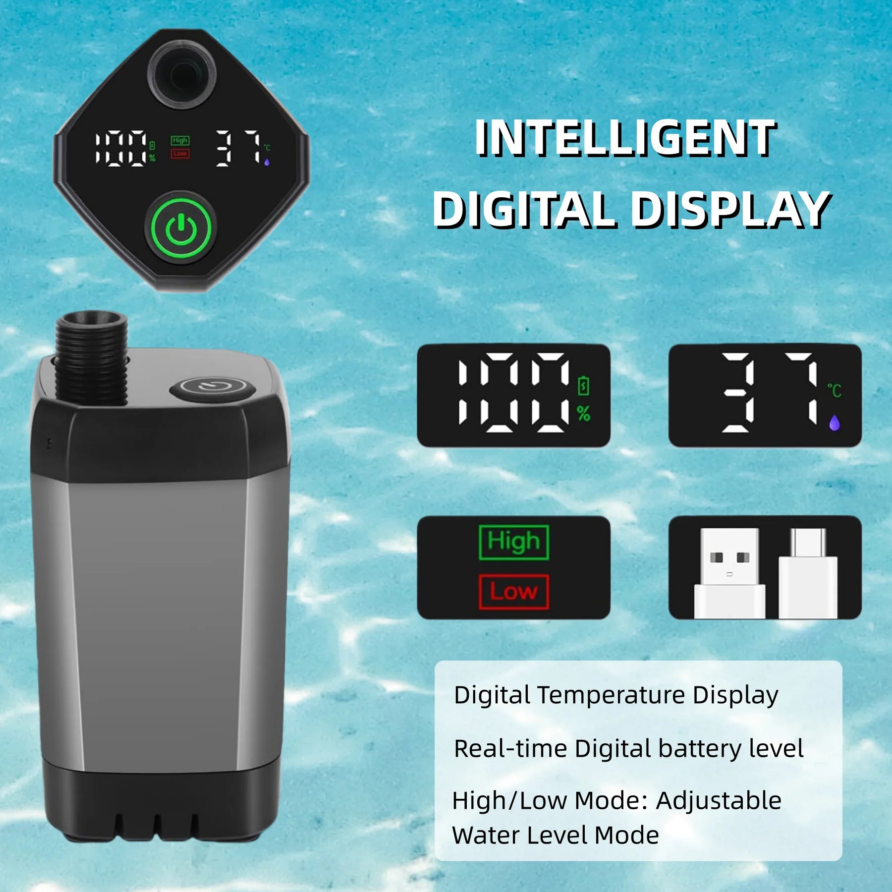 New Design USB Rechargeable 6000mAh Outdoor Hand Portable Pressurized Outdoor Camping Electric Shower for Beach