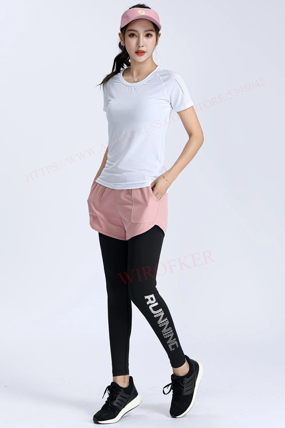 Women Running Trousers 2 In 1 Yoga Sports Fitness Leggings Quick Dry Jogger Training Sportpants High Waist Female Gym Pants