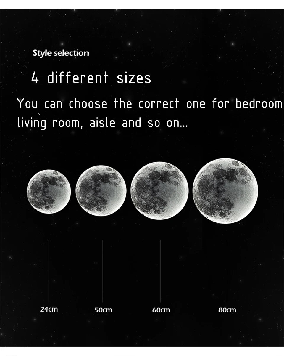 Modern LED Wall Lamp Moon Indoor Lighting For Bedroom Living Hall Room HOME Decoration Fixture Lights decorate Lusters Lamps