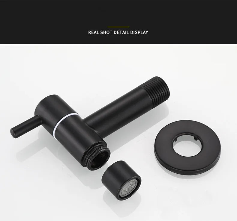 Washing machine faucet Bidet Faucet Stainless Steel Bathroom faucet tap Single Cold garden Faucet Black outdoor mixer Small Tap