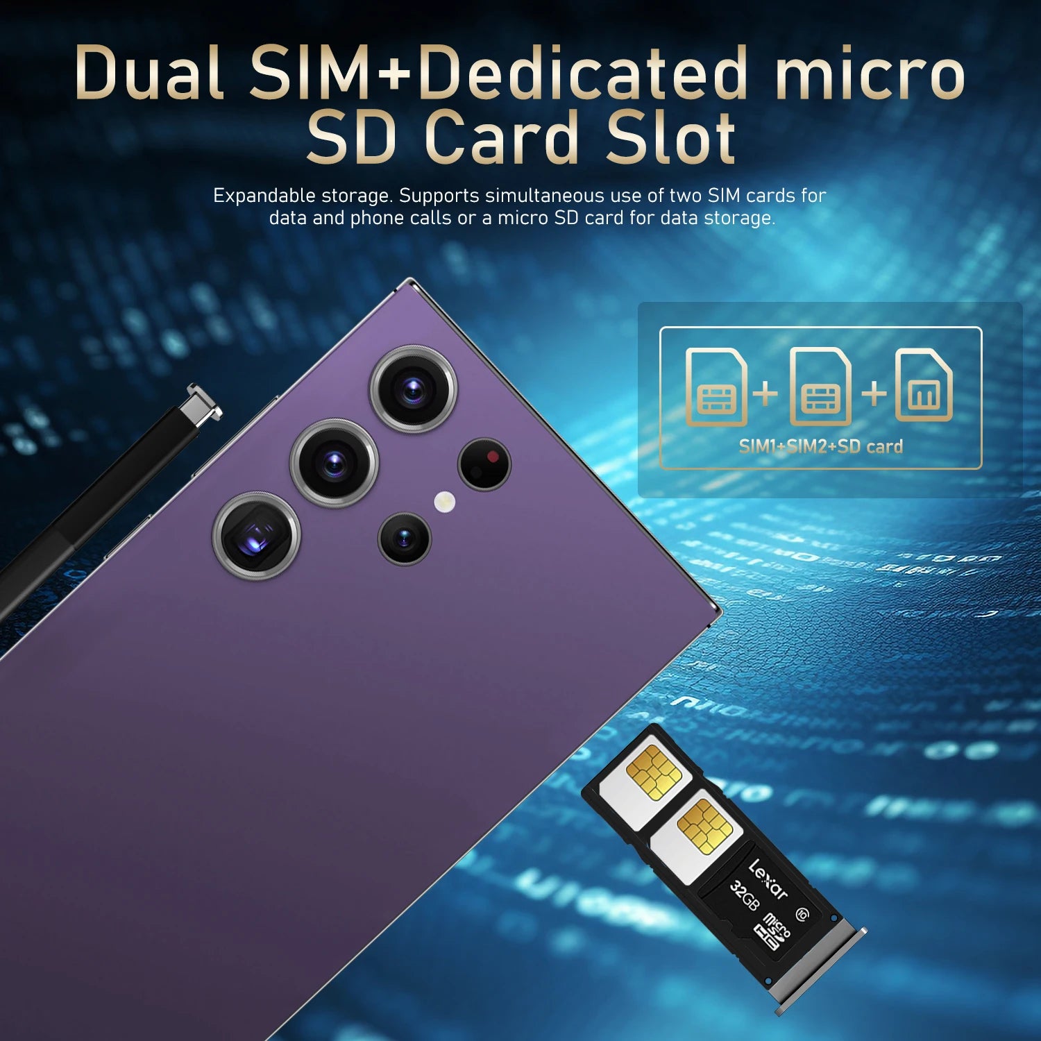 7.3 Inch Full HD S24 Ultra Smartphone with Deca Core CPU 5G Dual Sim 1TB Storage 108MP Rear Camera LTE & CDMA Mobile Phones