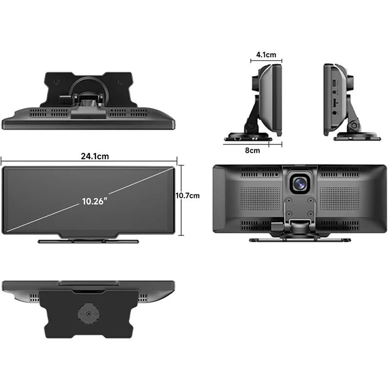10.26inch High-Definition OLED Wireless Dashboard Portable Driving Recorder Cross-Border Car Navigation Device CarPlay